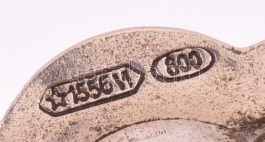 Ezüst(Ag) kagyló formájú tálka, jelzett, 7,5×7 cm, nettó: 19,9 g