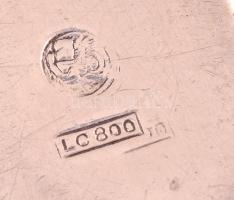 Ezüst(Ag) csavart füles kis adagoló kanál/kiöntő(?), jelzett, 9,8×4,6 cm, nettó: 36,2 g