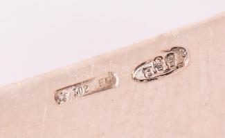 Ezüst(Ag) iratcsipesz, fém rugóval, jelzett, 8,6×9 cm, bruttó: 74 g