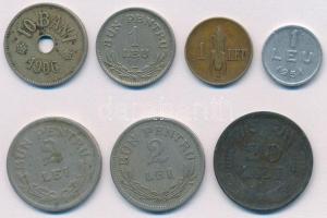 Románia 1906-1951. 7db-os vegyes fémpénz tétel, közte 1906. 10b Cu-Ni; 1951. 1L Al T:2,2- Romania 1906-1951. 7pcs of various coins including 1906. 10 Bani Cu-Ni; 1951. 1 Leu Al C:XF,VF