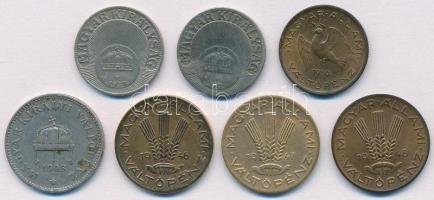 1908-1950. 7db-os vegyes magyar fillér tétel T:2,2-