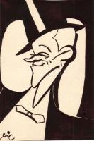 Vogel Eric (1907-1996) szignált grafika 16x24cm