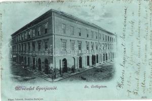 1901 Eperjes, Presov; Evangélikus Collegium, Zacher üzlete. Kiadja Edgar Schmidt / Lutheran theological college, shops (EB)