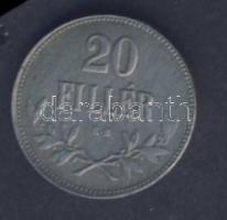 1916. 20f elő- és hátlap között kb. 45 fokos különbséggel! Adamovszky sem említi! T:3+ R!