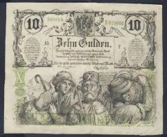 1863. 10G érdekes korabeli hamisítványa vízjeles papíron, hátoldalon piros "Falsificat. 161 Explr. v. Nr 42" T:II