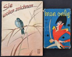 1928-1949 Vegyes idegennyelvű folyóirat tétel érdekes illusztrációkkal 2 db:   1928 Sie wollen zeichnen... Studium im Zeichnen und Malen. Berlin, Mal und Zeichnen Unterricht. Német nyelven.  1949 Men Only. 1949. augusztus. Vol. 41. No. 164. Angol nyelven. Papírkötésben, szakadozott borítóval.