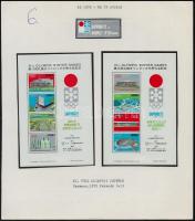 Japán 1972 2 db olimpiai levélzáró kisív + 1 db levélzáró