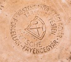 Nagyméretű Drasche polcelán patikai mozsár, jelzett, m: 16 cm