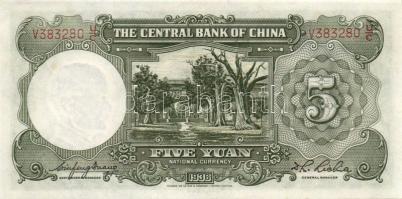 Kína/Köztársaság/Central Bank 1936. 5Y (3x) egymásutáni sorszámmal T:I
