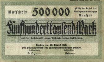 Német Birodalom/Weimari Köztársaság/Bautzen 1923. 500.000M nagyalakú szükségpénz T:II/III