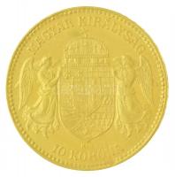1910KB 10K Au "Ferenc József" (3,37g/0.900) T:2
 Hungary 1910KB 10 Korona Au "Franz ...