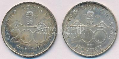 1994. 200Ft Ag "Deák" (2x) T:2 patina