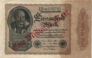 Német Birodalom/Weimari Köztársaság 1922. 1000M/1 Milliard Mark fny-sal 3 klf variánsban, 1. Alapvíz...