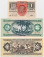 6db-os vegyes magyar korona, pengő és forint bankjegy tétel, közte 1916. 1K zöld, vízszintes "D...