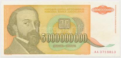 Jugoszlávia 1993. 5.000.000.000D T:III szép papír Yugoslavia 1993. 5.000.000.000 Dinara C:F nice paper