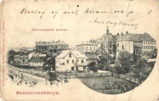 1903 Besztercebánya, Banská Bystrica; Törvényszéki palota. Kiadja Ivánszky Elek / court palace, street view (fa)