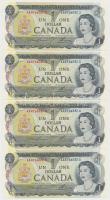 Kanada 1973. 1$ (4x) sorszámkövetők T:I Canada 1973. 1 Dollar (4x) sequential serials C:UNC
