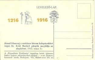 1912 Budapest XIV. Rózsafüzér királynéja templom építése. József főherceg a szokásos három kalapácsü...