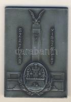 1940. "Szatmár visszatért" nagyalakú szögletes Ffém plakett. Szign:P.Bak T:2 R!