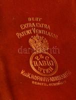 cca 1900 Habig cilinder jó állapotban. Porfi testvérek kalap üzlete a Walesi herceghez, sérült papír...