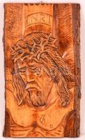 Faragott fa Jézus Krisztus arc. Fali dísz 27x47 cm