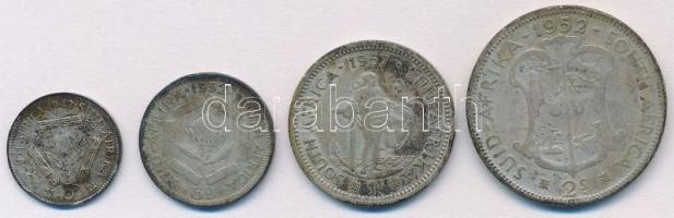 Dél-Afrika 1942-1957. 3p-2Sh Ag (4xklf) T:2-,3 South Africa 1942-1957. 3 Pence - 2 Shillings Ag (4xdiff) C:VF,F