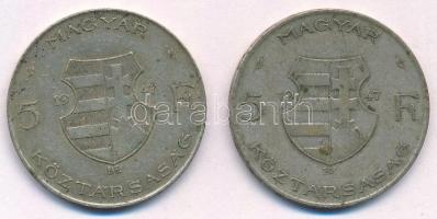 1947. 5Ft Ag "Kossuth" (2x) T:2-,3 ph