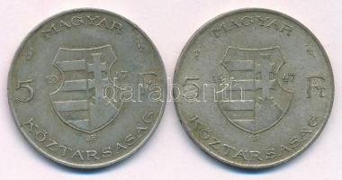 1947. 5Ft Ag "Kossuth" (2x) T:2- ph