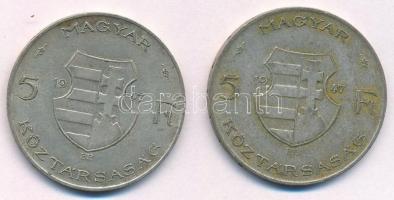 1947. 5Ft Ag "Kossuth" (2x) T:2-,3 kis ph