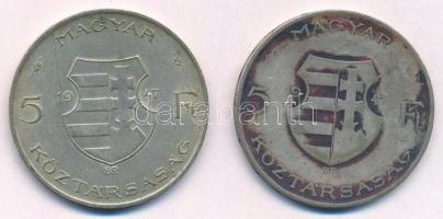 1947. 5Ft Ag "Kossuth" (2x) T:2-,3 patina, ph