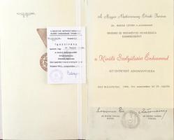 1964. "Kiváló Szolgálatért Érdemrend" aranyozott, zománcozott Br kitüntetés mellszalagon, ...