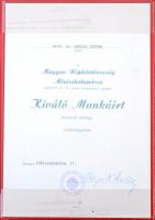 1984. "Kiváló Orvos" zománcozott jelvény eredeti tokban + 2db adományozói okirat (~25mm) T...