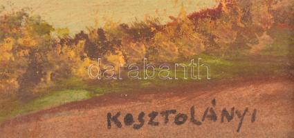 Kosztolányi Kann Gyula (1868-1945): Hegyvidéki táj, olaj, fa, jelzett, üvegezett fa keretben, 25×25 ...