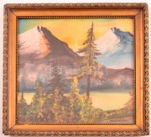 Kosztolányi Kann Gyula (1868-1945): Hegyvidéki táj, olaj, fa, jelzett, üvegezett fa keretben, 25×25 ...