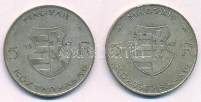 1947. 5Ft Ag "Kossuth" (2x) T:2-,3 patina