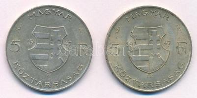 1947. 5Ft Ag "Kossuth" (2x) T:2,2- patina
