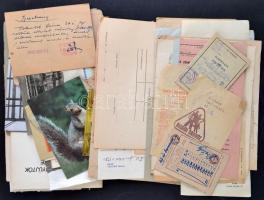 Vegyes okmány tétel, igazolványok, levelek, stb., érdekes, átnézésre érdemes anyag, egy cipősdobozny...