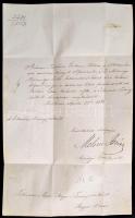 1863 Melczer István 81810-1896) királyi személynök kézzel írt levele Moson megye törvényszékének hivatali ügyben, magyar nyelven