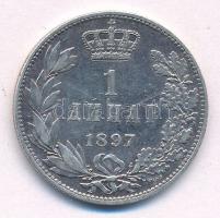 Szerbia 1897. 1D Ag "I. Sándor" T:2
Serbia 1897. 1 Dinara Ag "Alexander I" C:XF