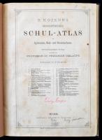 B[lasius] Kozenn: Geographischer Schul-atlas für Gymnasien, Real- und Handelsschulen. Wien,é.n., Eduard Hölzels Verlag, 10 p.+38 t. 23. kiadás. Átkötött félvászon-kötés, javított kötéssel, kis szakadásokkal a lapokon. Doby Jenő (1834-1907) grafikus, és fia Doby Géza (1877-1968) biokémikus névbejegyzéseivel.
