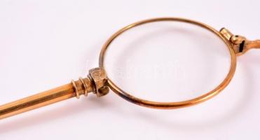 Arany(Au) 14K lornyon, jelzett, üveggel, h: 13 cm, bruttó: 22,9 g