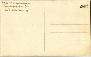 1930 Szombathely, Széll Kálmán utca 39. virágos ablakai, üzlet, kerékpáros nő. photo