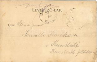 1900 Szombathely, Fő tér, Városi bérpalota, Szentháromság szobor (Rb)