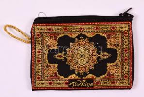 Hímzett kis török pénztárca, 14×10 cm