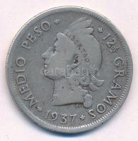 Dominika 1937. 1/2P Ag T:2-,3 Dominica 1937. 1/2 Peso Ag C:VF,F Krause KM#21