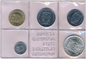 San Marino 1988. 1L-1000L (10xklf) forgalmi sor, dísztokban, tanúsítvánnyal, közte 1988. 1000L Ag &q...