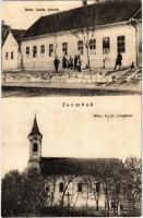 Zsámbok, Római katolikus iskola és templom. Hangya kiadása (kis lyuk / pinhole)