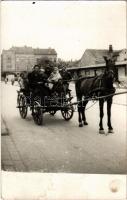 ~1930 Szombathely, cigány család lovasszekéren. photo (non PC)