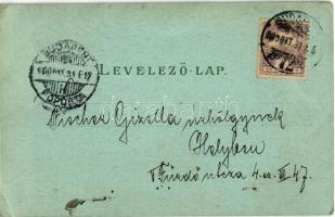 1900 Budapest, Igazságügyi minisztérium, Országház. Kunstanstalt Rosenblatt, Címeres floral, Art Nou...