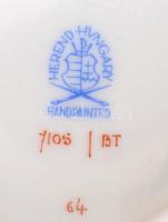 Herendi virág mintás kis váza, kézzel festett, jelzett, hibátlan, m:13 cm